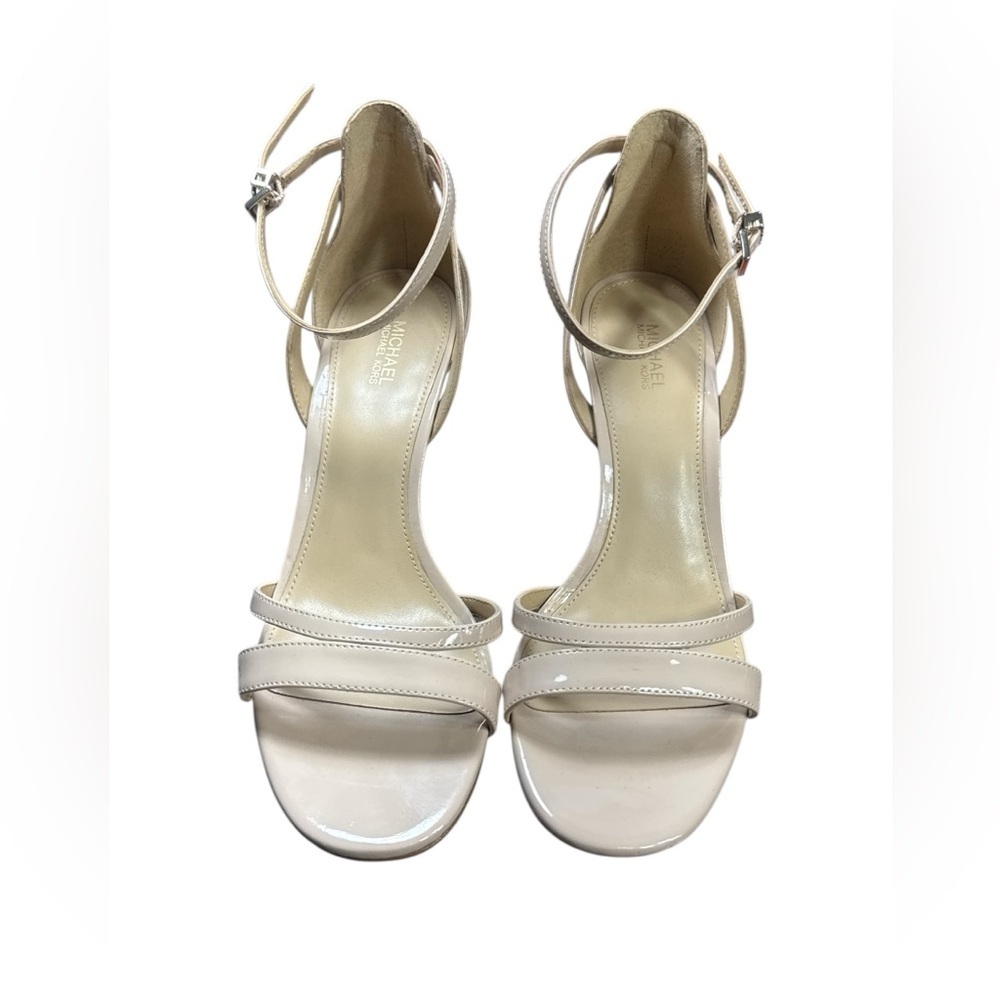 Michael Michael Kors Nude Patent Ankle Strap Heels 8.5M |Classic Dress Sandals